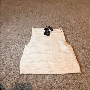 Club Monaco Cream Knit Tank Top